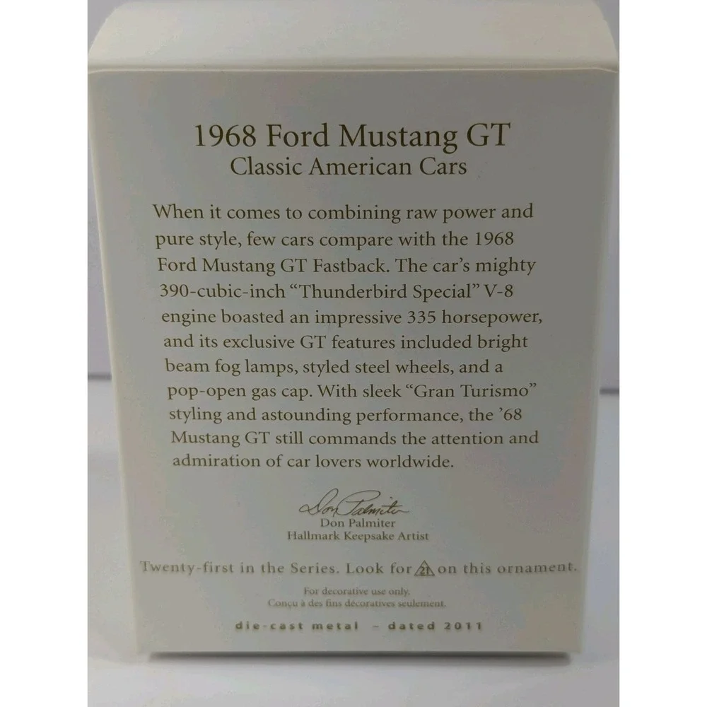 1968 Ford Mustang GT Original Hallmark Keepsake Ornament